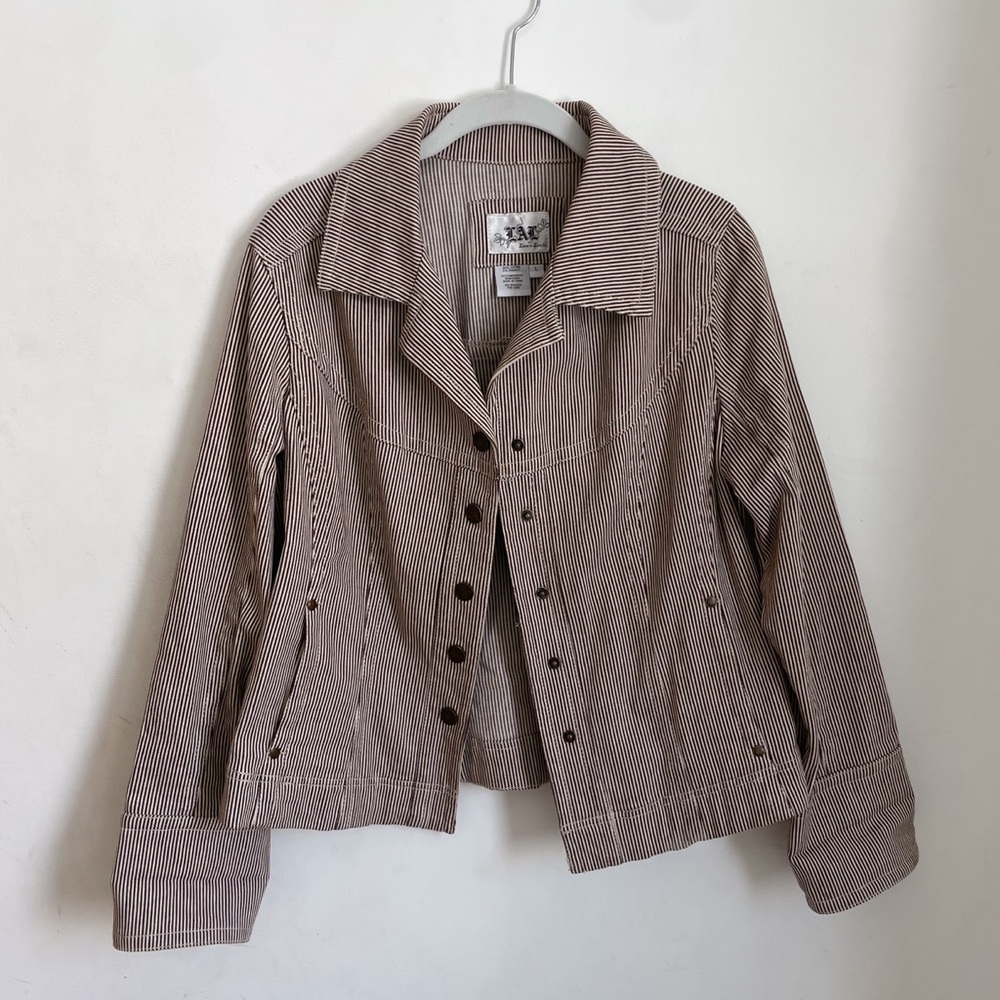 LVL Brown and White Striped Jacket